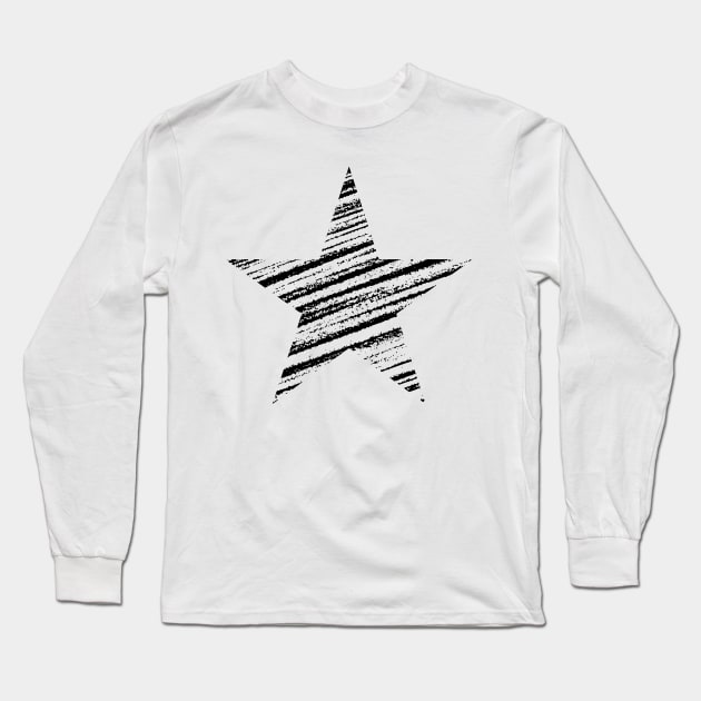 Distressed Big Black White Long Sleeve T-Shirt by Vooble